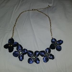 Blue flower necklace. Statement Fashion